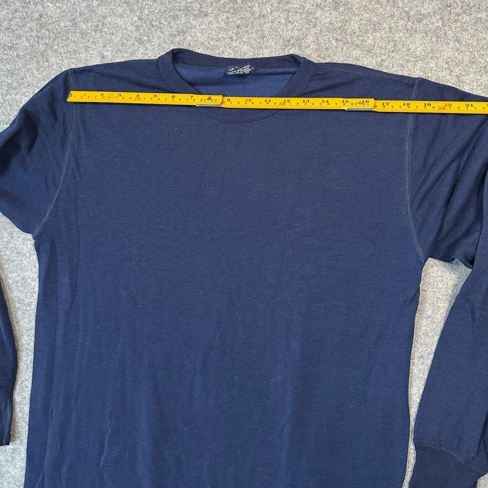 Duofold Thermal‎ Base Layer Shirt Tall XL Navy Blue Made in USA Long Sleeve